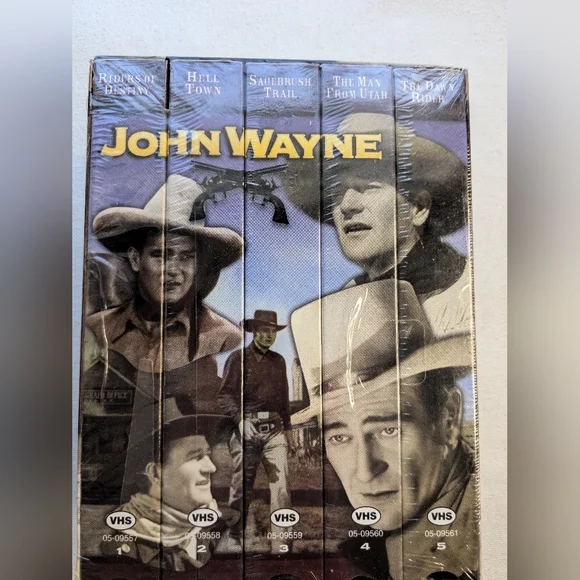 1997 John Wayne VHS Home Video Tapes Collectors 5 Pack Series NEW Sealed R-2 - Picture 1 of 6